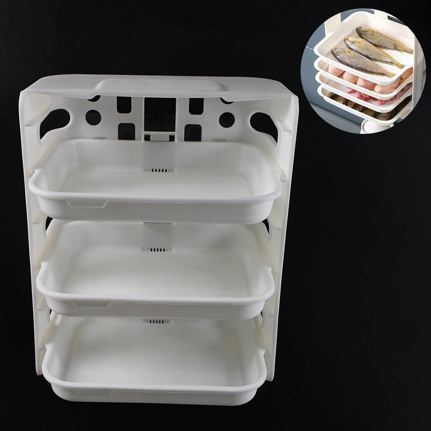 Plastic 3 Layer Wall-mounted Food Organizer Rack (1 Set) - Shop Gharse