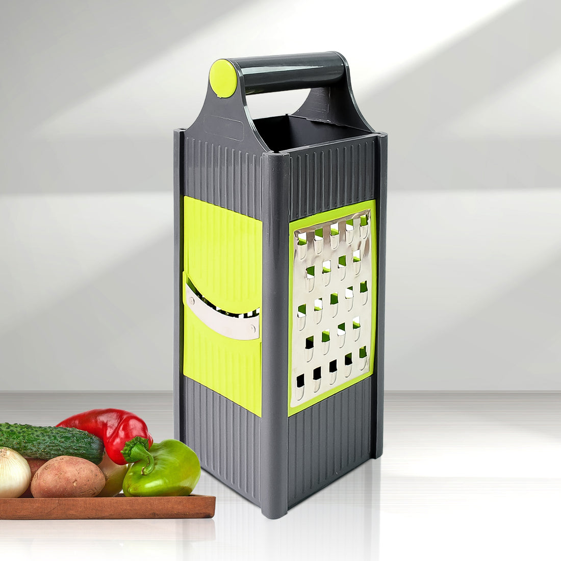 Steel And Plastic 4 In 1 Vegetable  Fruit Slicer Grater  Slicer (1 Pc) - Shop Gharse