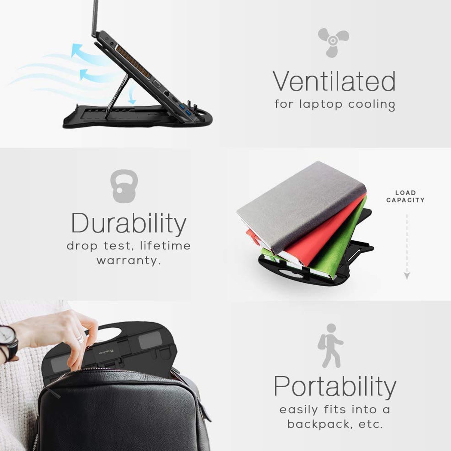 6226 Adjustable Laptop Stand Patented Riser. With Portable Mobile Stand - Shop Gharse