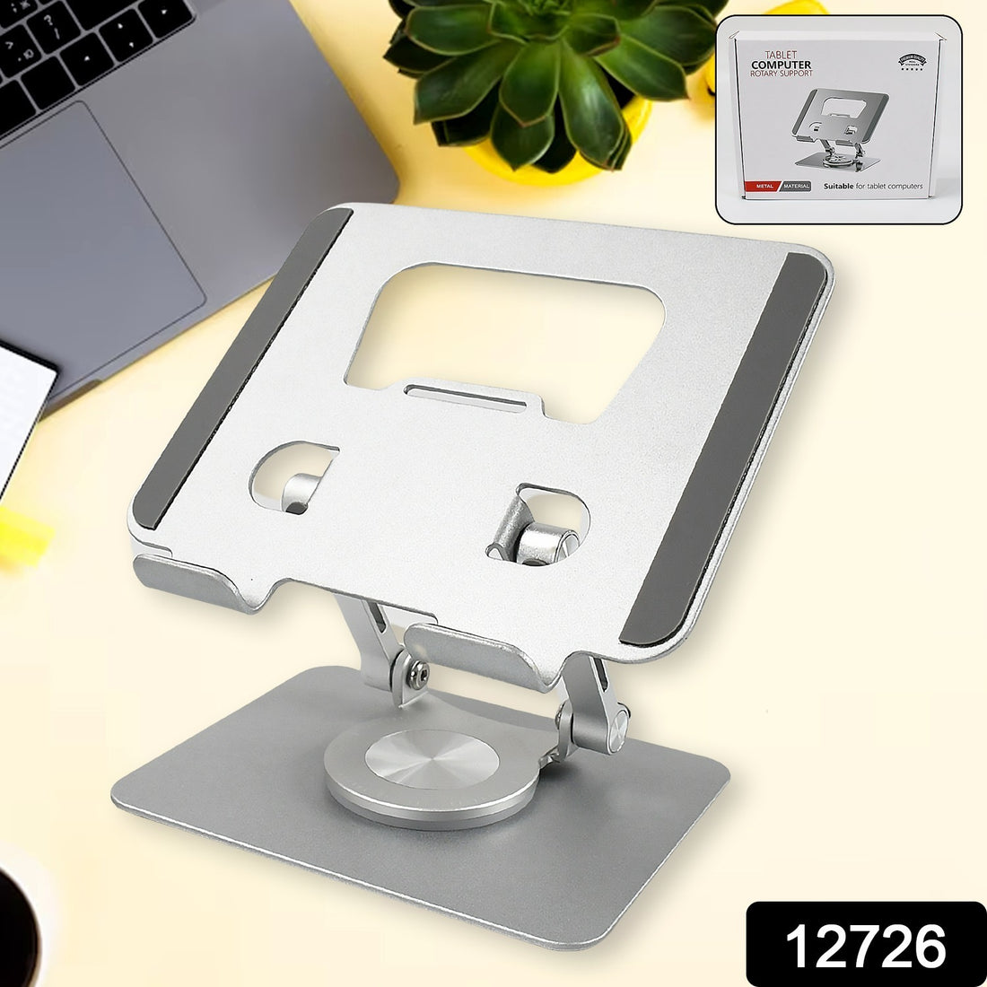 Aluminum Alloy 360rotating Bracket Adjustable Tablet Stand Portable Foldable Ergonomic Tablet Support - Shop Gharse