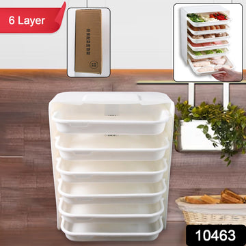 Plastic 6 Layer Wall-mounted Food Organizer Rack (1 Set) - Shop Gharse