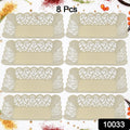 10033 Rectangle Plastic Dinner Plate Snacks  Breakfast Restaurant Serving Trays Home School Coffee Hotel Kitchen Office (8 Pcs Set) - Shop Gharse