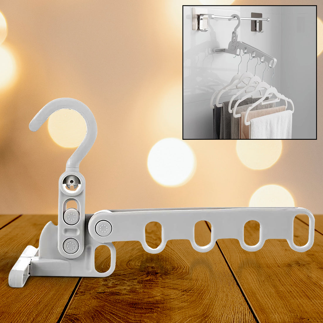 13049 5holes Foldable Clothes Hanger Travel Clothes Hanger Multifunctional Clothes Hanger Space-saving Wall Holder Clothes Rack Robust Clothes Hanger For Travel Indoors. - Shop Gharse