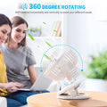 17930 Portable Clip-on Fan Battery Operated With Light  Spray Small Yet Powerful Usb Table Fan 3-speed Quiet Rechargeable Mini Desk Fan 360 Rotation Personal Cooling Fan For Home Office Camping - Shop Gharse