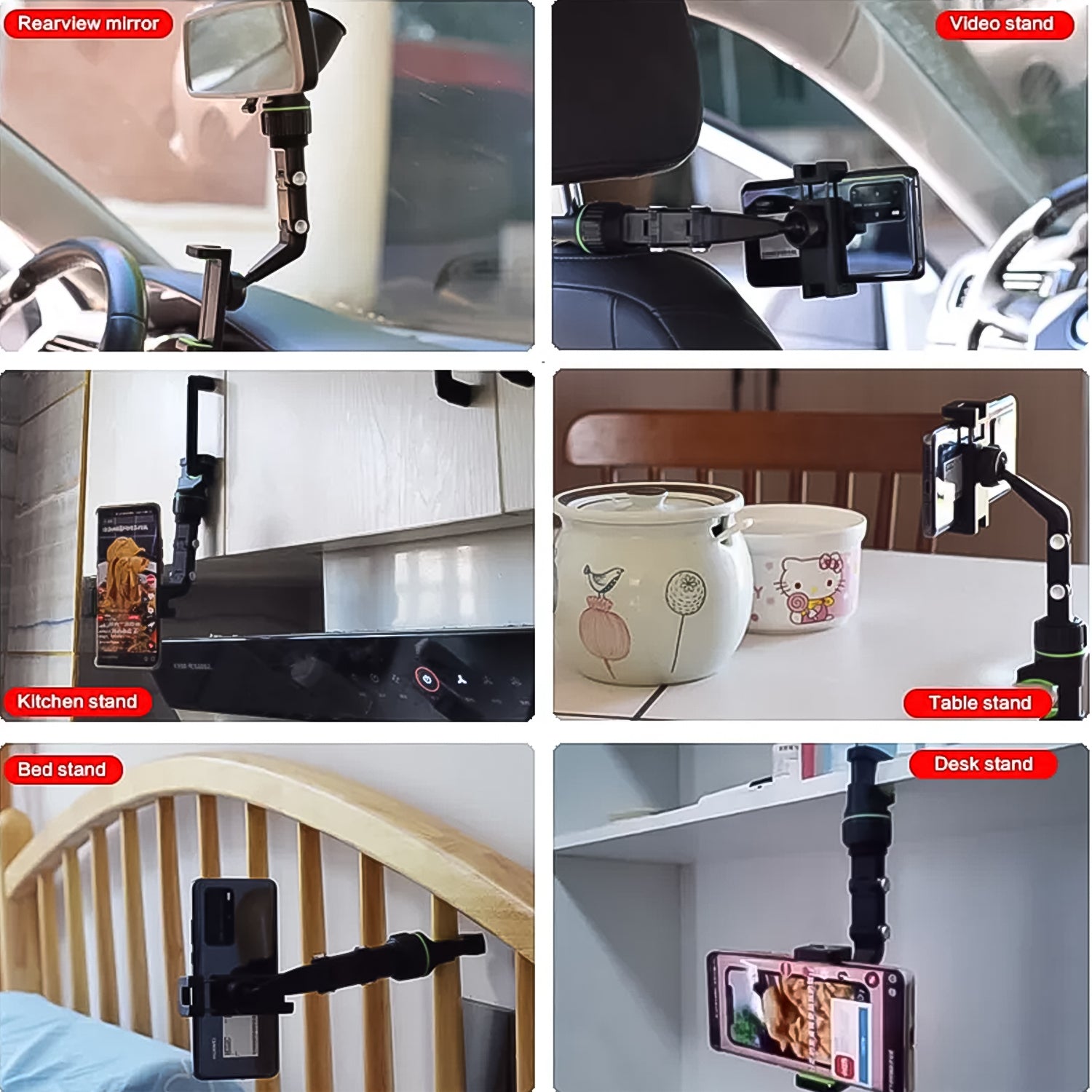 Multifunctional Car Rear View 360 Rotatable Mobile Holder - Shop Gharse