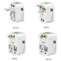 12671 All-in-one Universal Worldwide Travelling Ac Adaptor Plug (Au  Uk  Us  Eu) International Power Charger Electric Usb Power Plug Socket Adapter Converter (1 Pc) - Shop Gharse