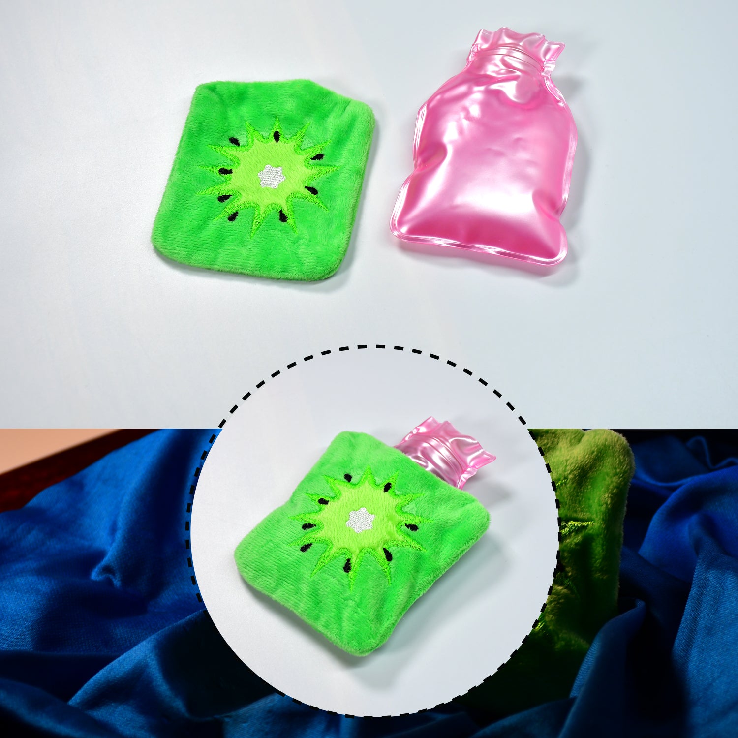 6521 Green Sun Small Hot Water Bag With Cover For Pain Relief Neck Shoulder Pain And Hand Feet Warmer Menstrual Cramps. - Shop Gharse