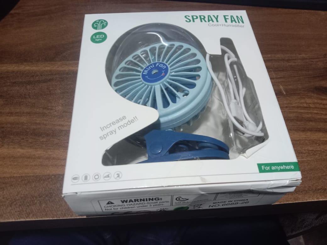 17930 Portable Clip-on Fan Battery Operated With Light  Spray Small Yet Powerful Usb Table Fan 3-speed Quiet Rechargeable Mini Desk Fan 360 Rotation Personal Cooling Fan For Home Office Camping - Shop Gharse