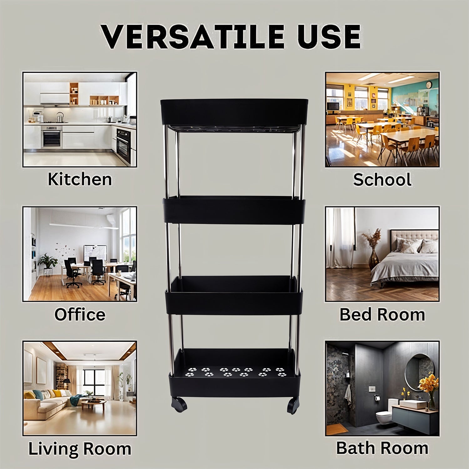 Movable Storage Rack Trolley - Shop Gharse