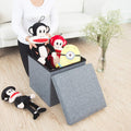 4986 Living Room Cube Shape Sitting Stool With Storage Box. Foldable Storage Bins Multipurpose Clothes Books And Toys Organizer With Cushion Seat - Shop Gharse