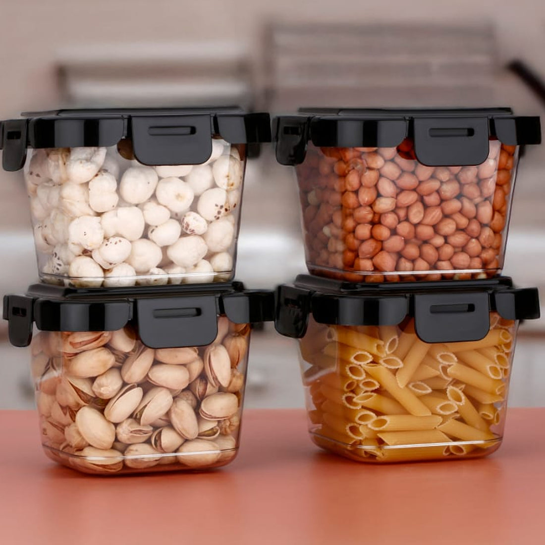 Plastic Food Storage Containers With Lid (4 Pcs Set  500 Ml) - Shop Gharse