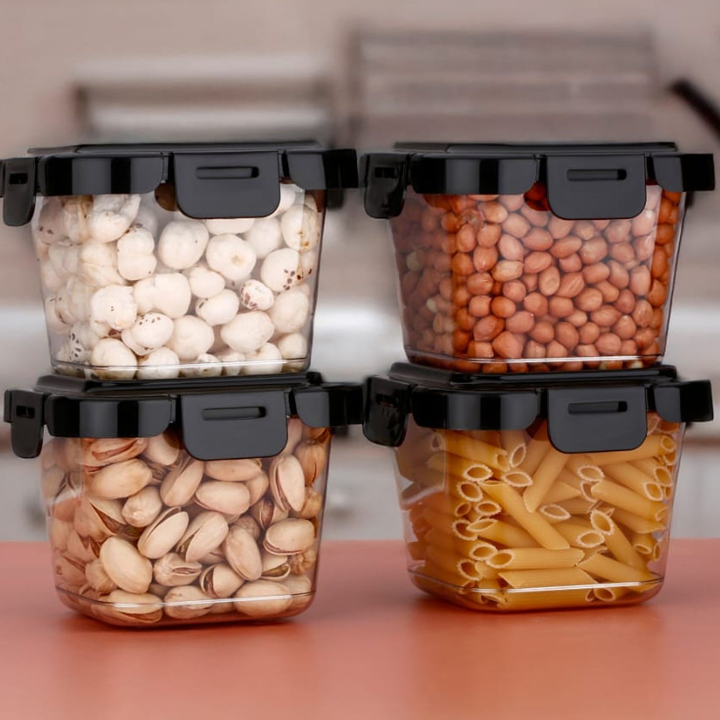 Plastic Food Storage Containers With Lid (4 Pcs Set  500 Ml) - Shop Gharse