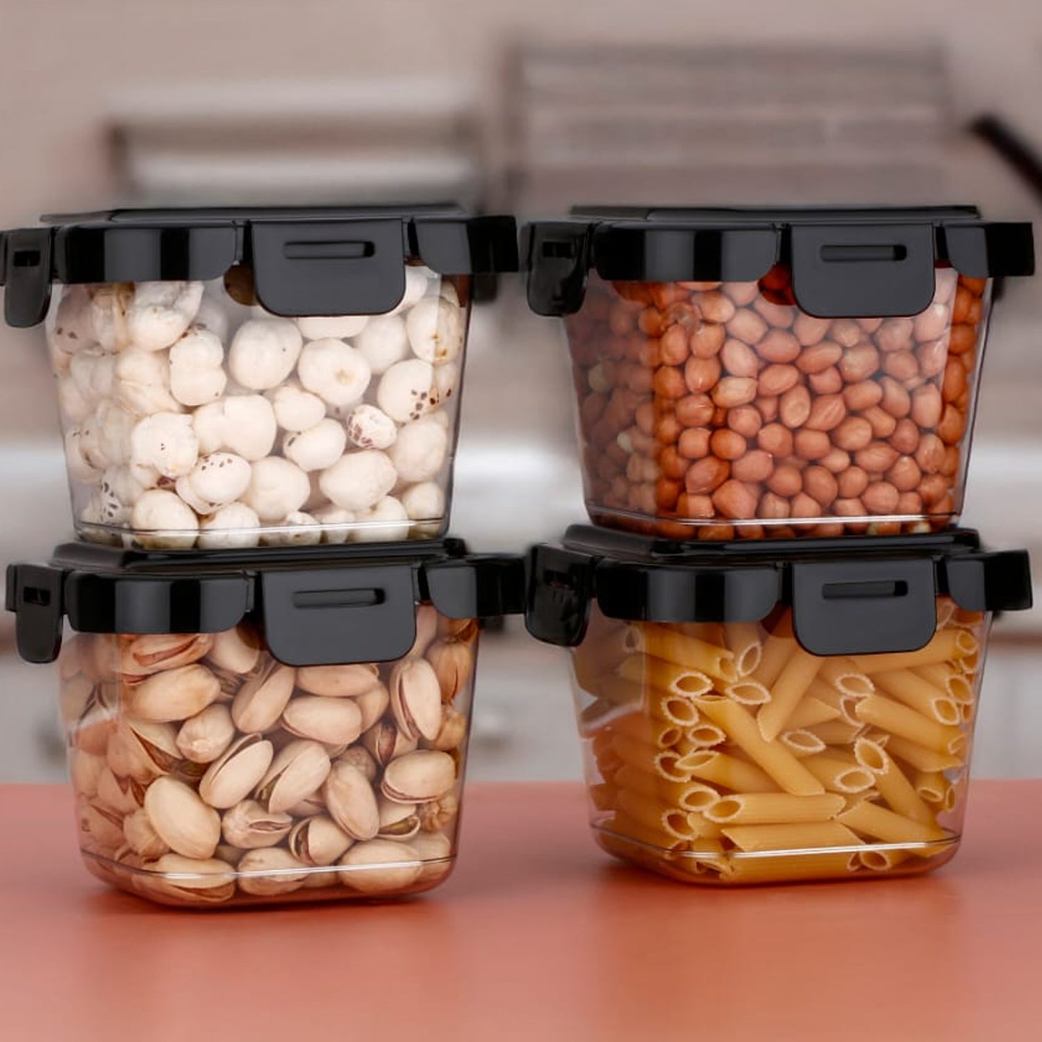 Plastic Food Storage Containers With Lid (4 Pcs Set  500 Ml) - Shop Gharse