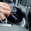 Portable Car Ashtray With Lid And Blue Led Light (1 Pc  With Color Box) - Shop Gharse