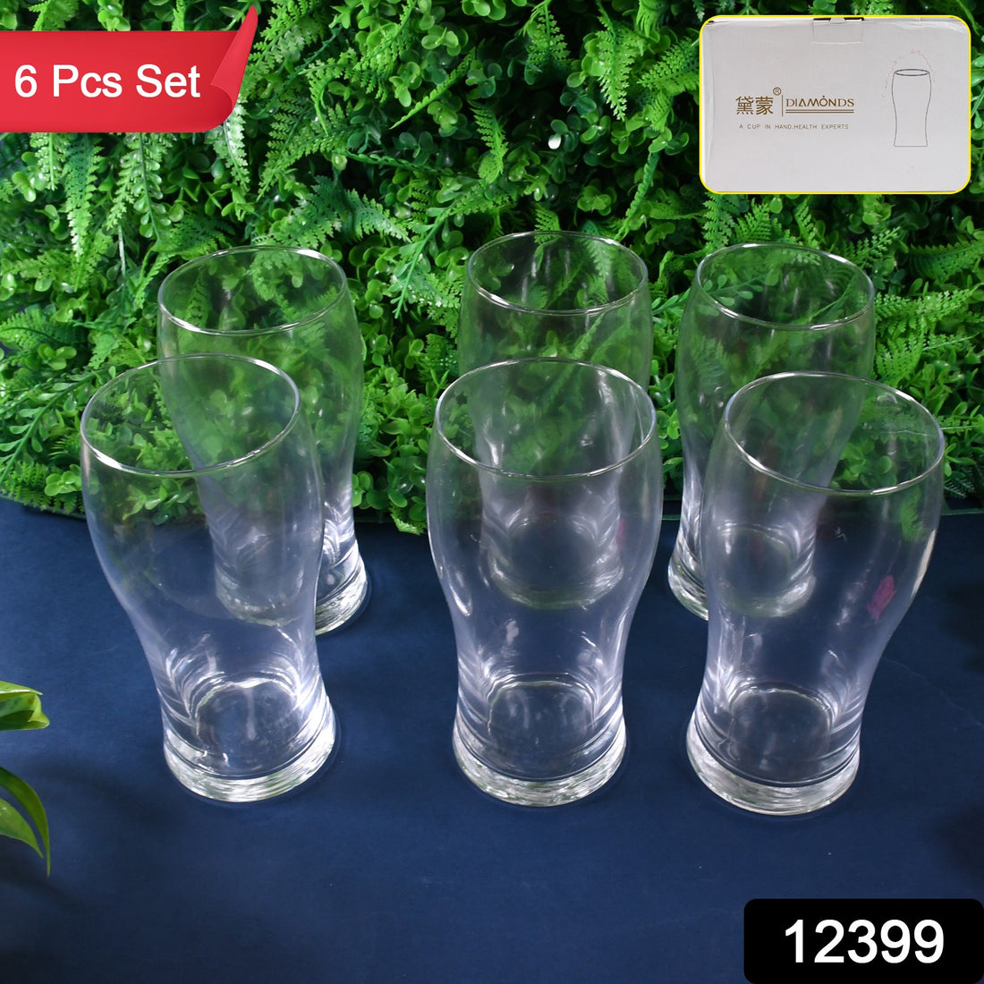 Juice Water Glass Tumbler Pure Glass (6 Pcs Set) - Shop Gharse