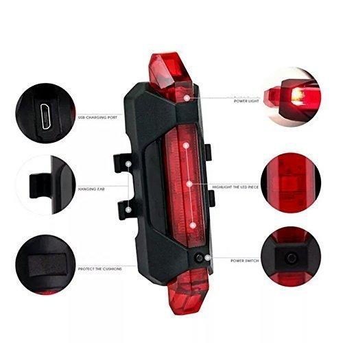 1561 Rechargeable Bicycle Front Waterproof Led Light (Red) - Shop Gharse