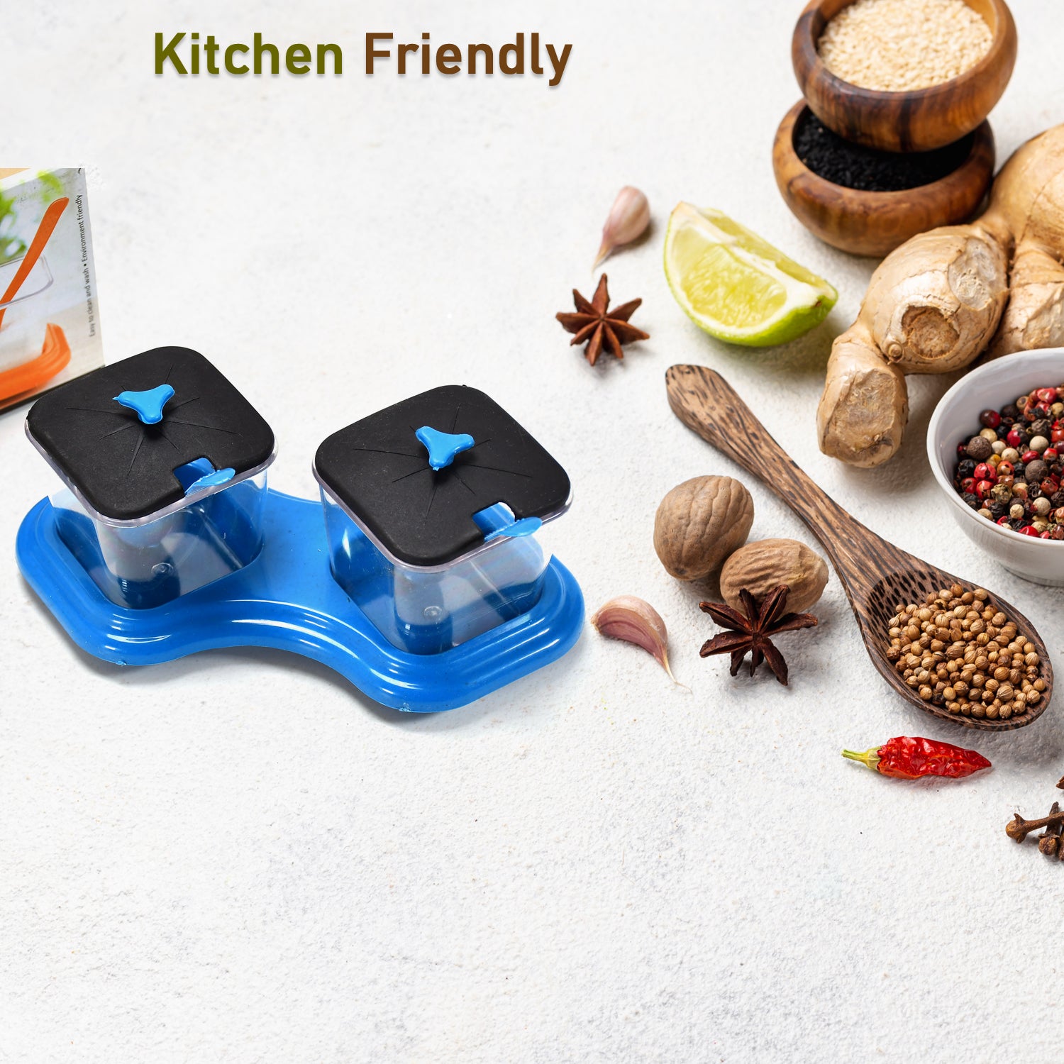 0148 Dining Table Stand 2 Pcs Pickle Jar Spice Tray Spoons Virgin Plastic Kitchen Storage Container Serving Salt Pepper Sauces Chutney Masala Mukhwas Aachar - Shop Gharse