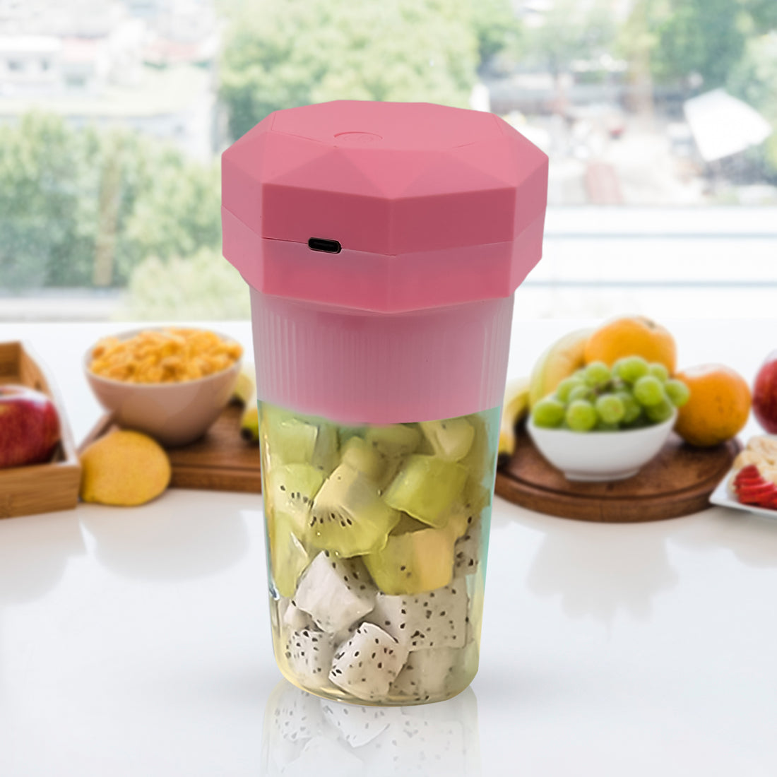 Portable Multifunctional Electric Juicer Cup Usb Juice Maker 6 Blade (350 Ml) - Shop Gharse