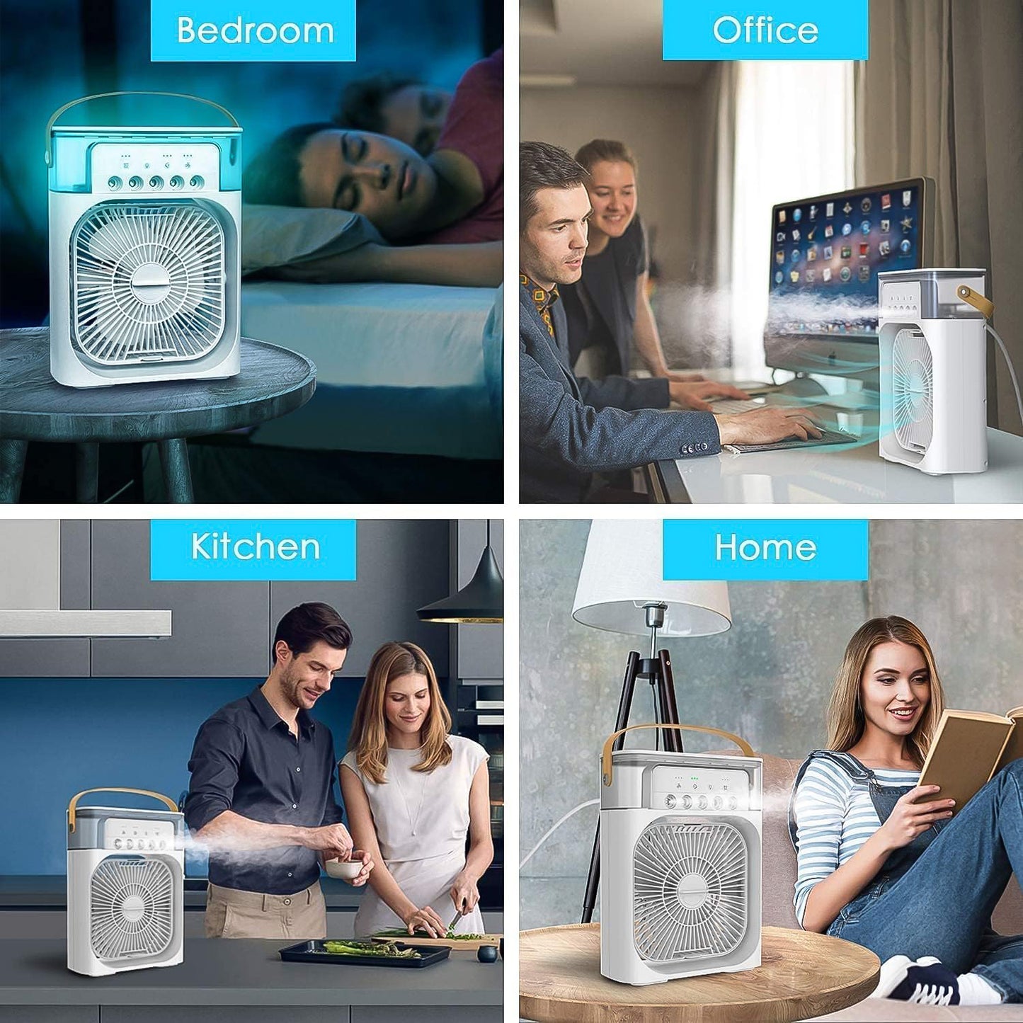 Portable Air Conditioner Fan 7 Color Changing Light (Big  1 Pc) - Shop Gharse