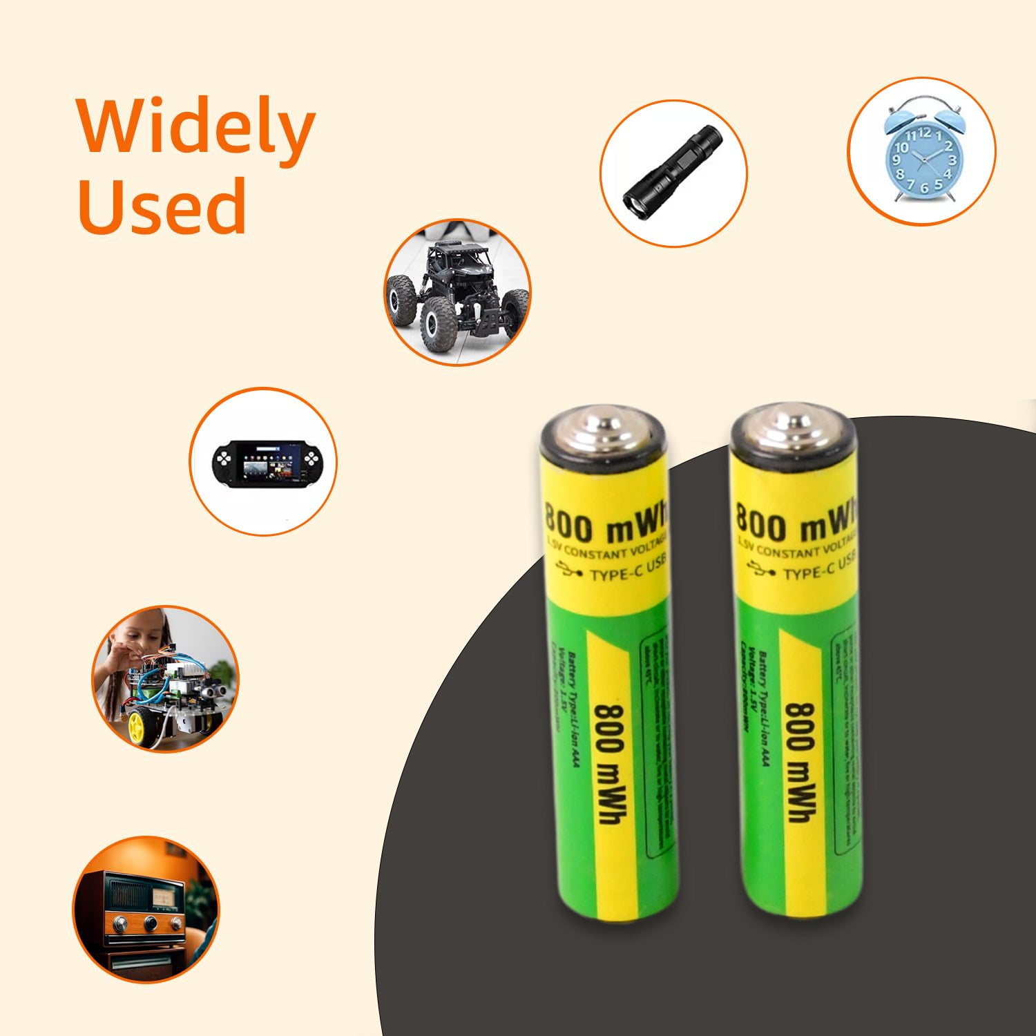 Aaa Rechargeable 800 Mwh Batteries With Recharging Cable (2 Pc Set) - Shop Gharse