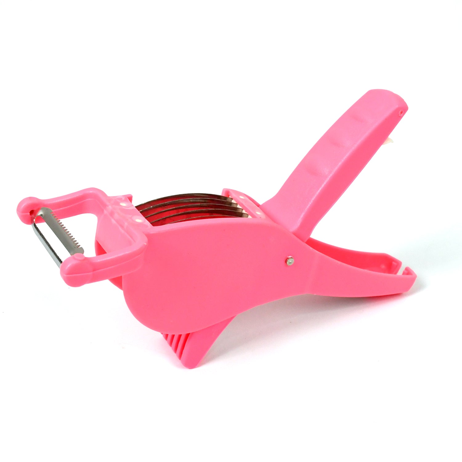 Plastic 2 In 1 Vegetable  Fruit Multi Cutter 5 Blade Vegetable Cutter With Peeler (1 Pc  Multicolor) - Shop Gharse