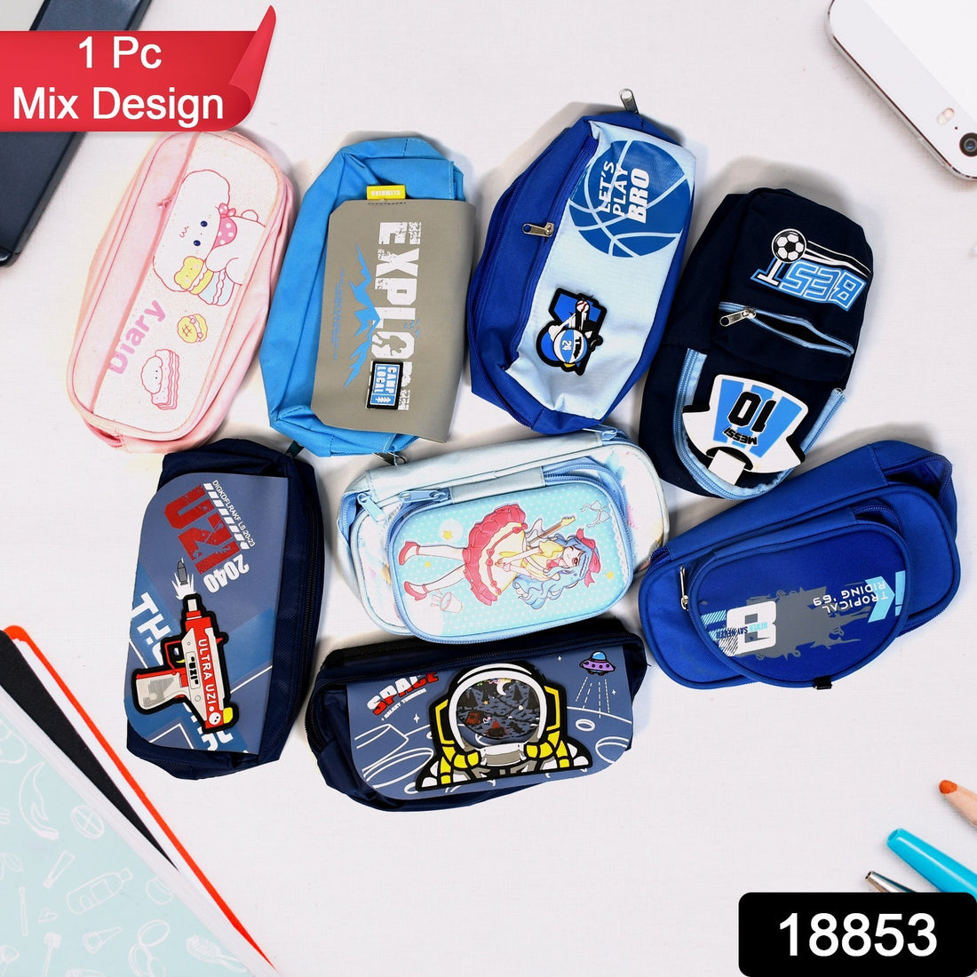 Mix Designs Pouch  Stylish Functional Storage Bag (1pc) - Shop Gharse