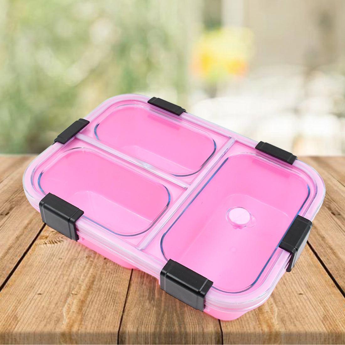 Plastic 3 Compartment Insulated Lunch Box Lunch Box (1 Pc) - Shop Gharse