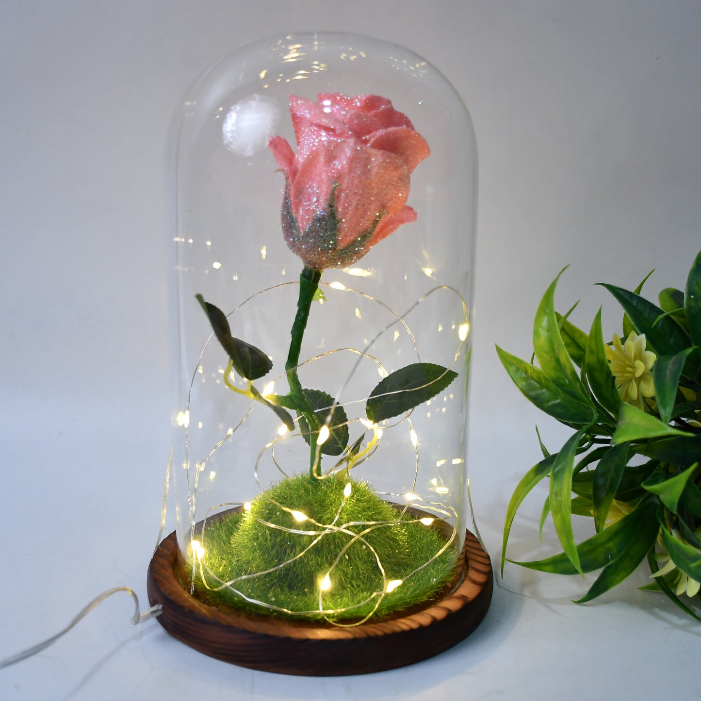 Glass Flower With Led Light Great Gift (1 Set) - Shop Gharse