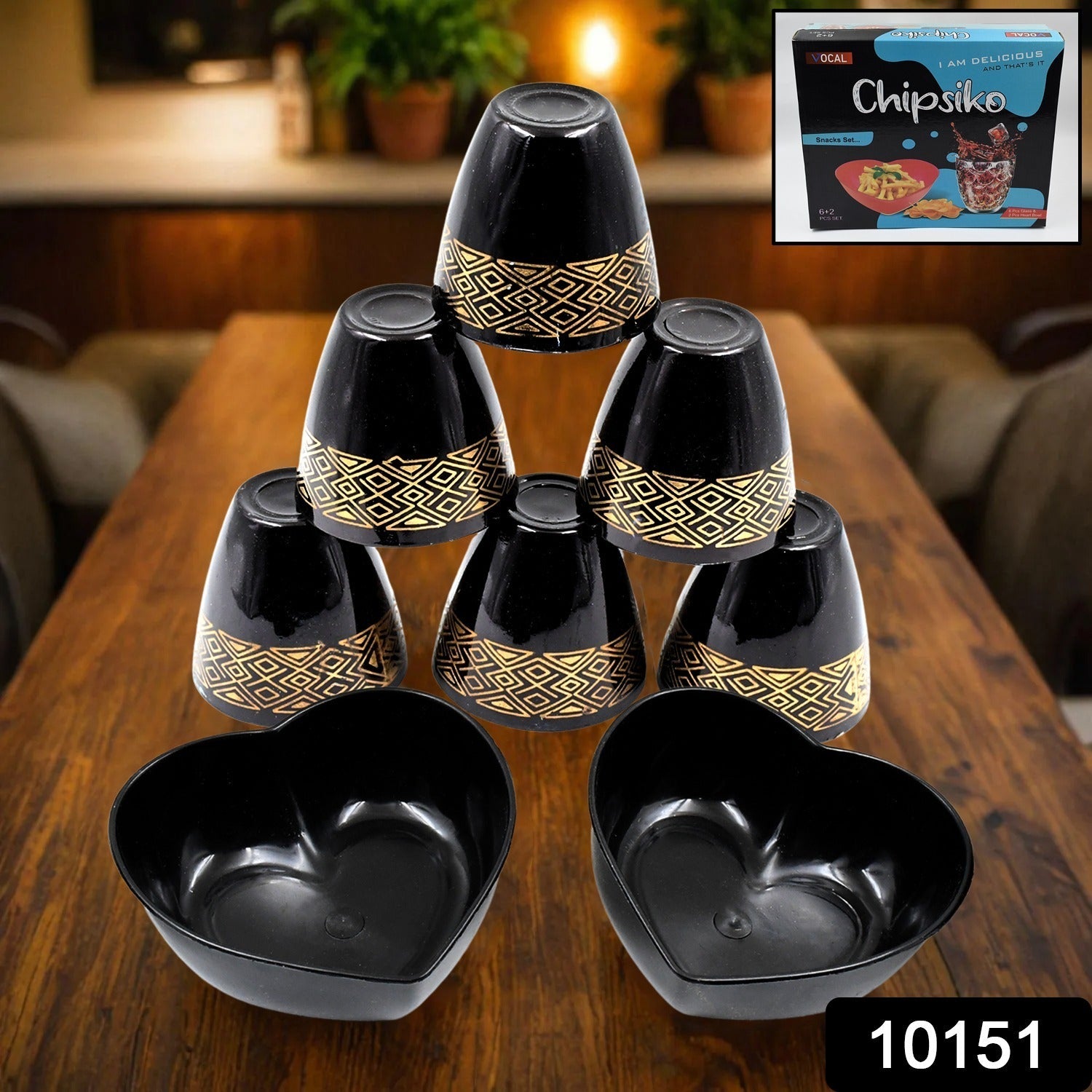 2 Bowl  6 Glass Snake Set ( 8 Pc Set ) - Shop Gharse