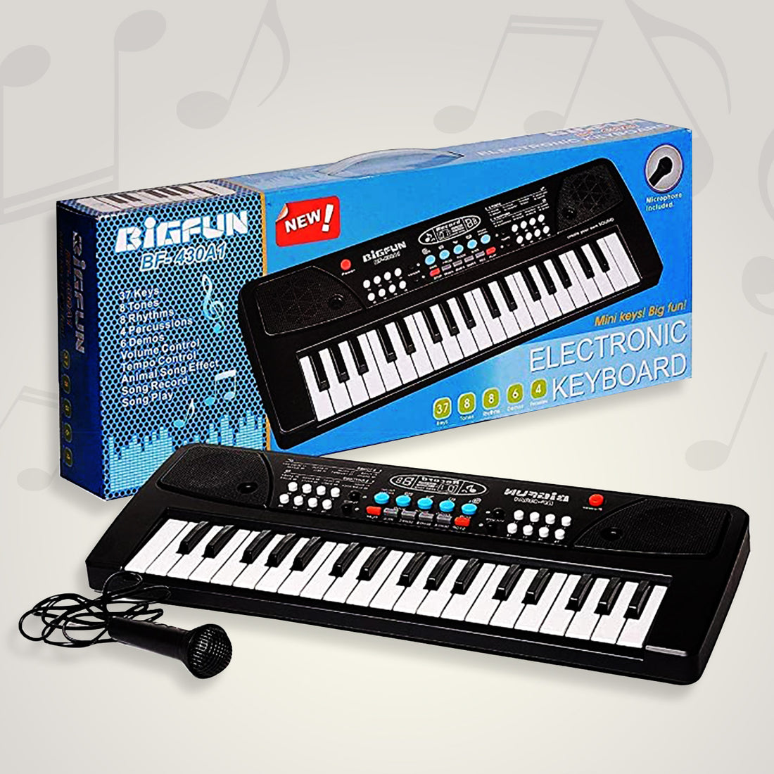 4515 Piano Musical Keyboard With Mic 37 Music Key Keyboard For Kids Toy - Shop Gharse