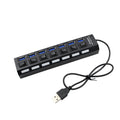 6994 Usb Splitter Multi Port Usb 2.0 Hub 7 Port With Independent Onoff Switch And Led Indicators Usb A Port Data Hub Suitable For Pc Computer Keyboard Laptop Mobile Hdd Flash Drive Camera Etc - Shop Gharse