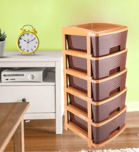 1151 5tier Plastic Modular Drawer System For Multiple Use (Brown Colour) - Shop Gharse