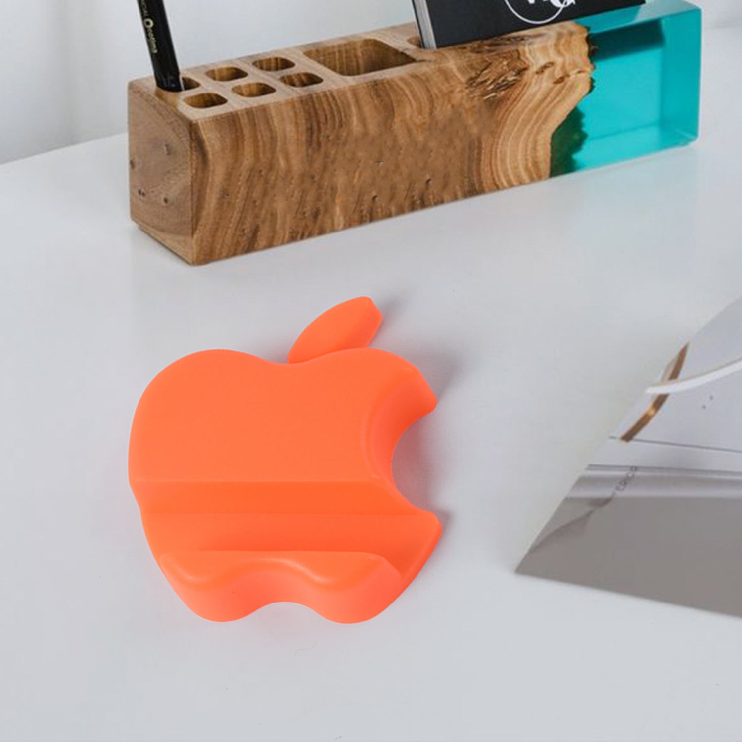 Apple-shaped Plastic Mobile Phone Holder (1 Pc  Mix Color) - Shop Gharse