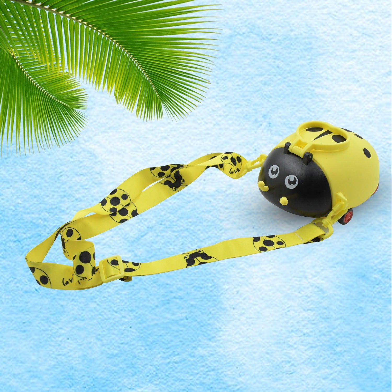 8822 Cute Plastic Bug Shape Water Bottle With Adjustable Shoulder Strap 4 Wheel   Straw Portable Drinking Cup Water Bottle For Kids  Water Bottle  Return Gift For Kids  Water Bottle With Straw  School Kinds Water Bottle (1 Pc) - Shop Gharse