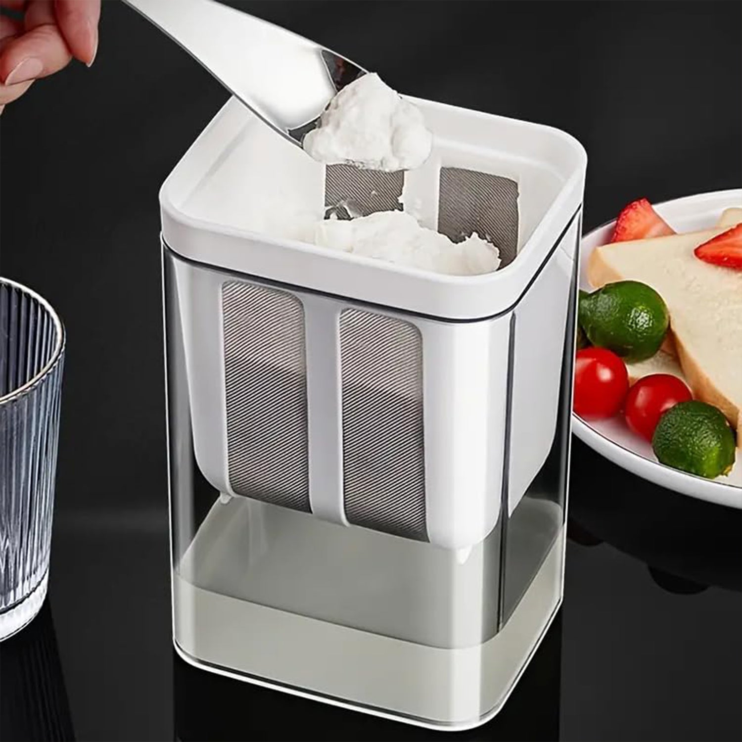 2 In 1 Multifunctional Yogurt Strainer With Storage Container  1100 Ml (1 Set) - Shop Gharse