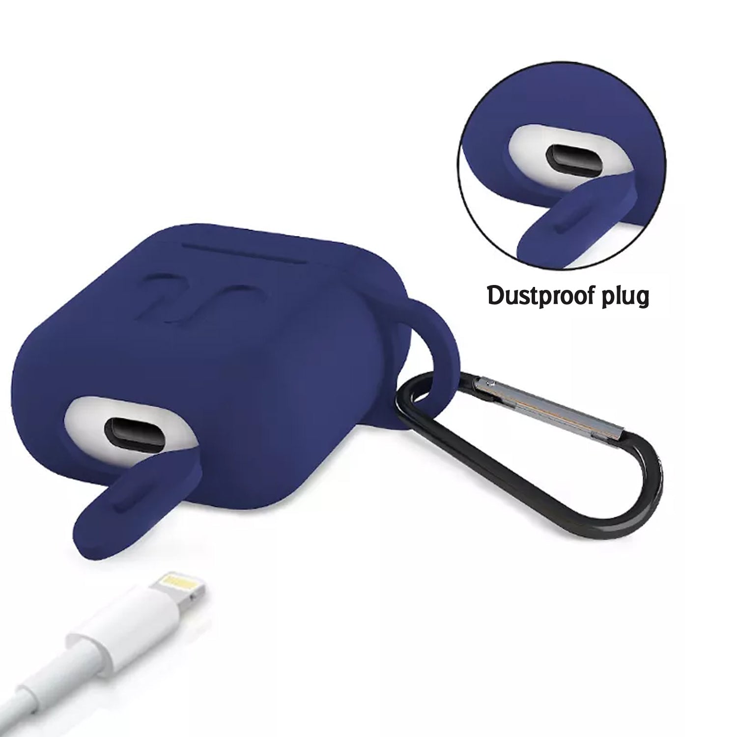 6473 Silicone Shockproof Protection Wireless Headphones Carrying Box Cover With Metal Keychain - Shop Gharse