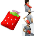6516 Strawberry Small Hot Water Bag With Cover For Pain Relief Neck Shoulder Pain And Hand Feet Warmer Menstrual Cramps. - Shop Gharse