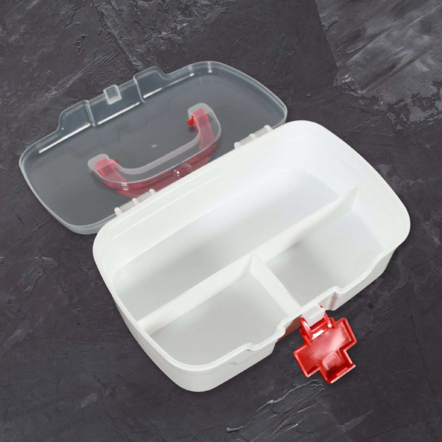 12734 Medical Box 1 Piece Indoor Outdoor Medical Utility Medicine Storage Box Detachable Tray Medical Box Multi Purpose Regular Medicine First Aid Box With Handle  Transparent Lid - Shop Gharse