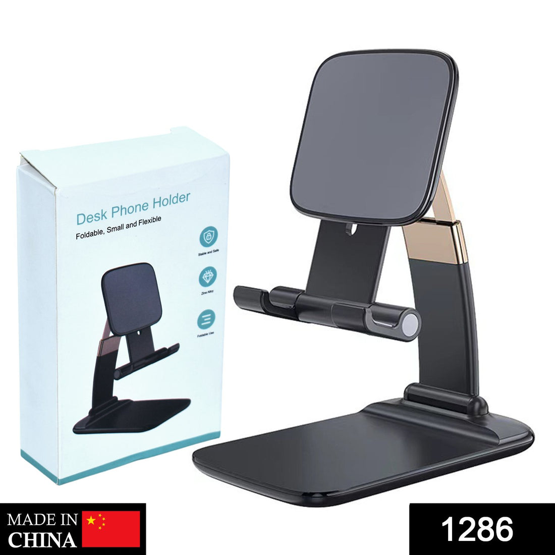 1286 Phone Holder For Table Foldable Universal Mobile Stand For Desk - Shop Gharse