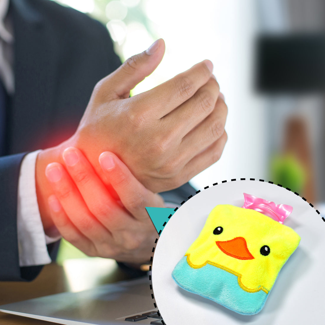 6524 Yellow Duck Design Small Hot Water Bag With Cover For Pain Relief Neck Shoulder Pain And Hand Feet Warmer Menstrual Cramps. - Shop Gharse