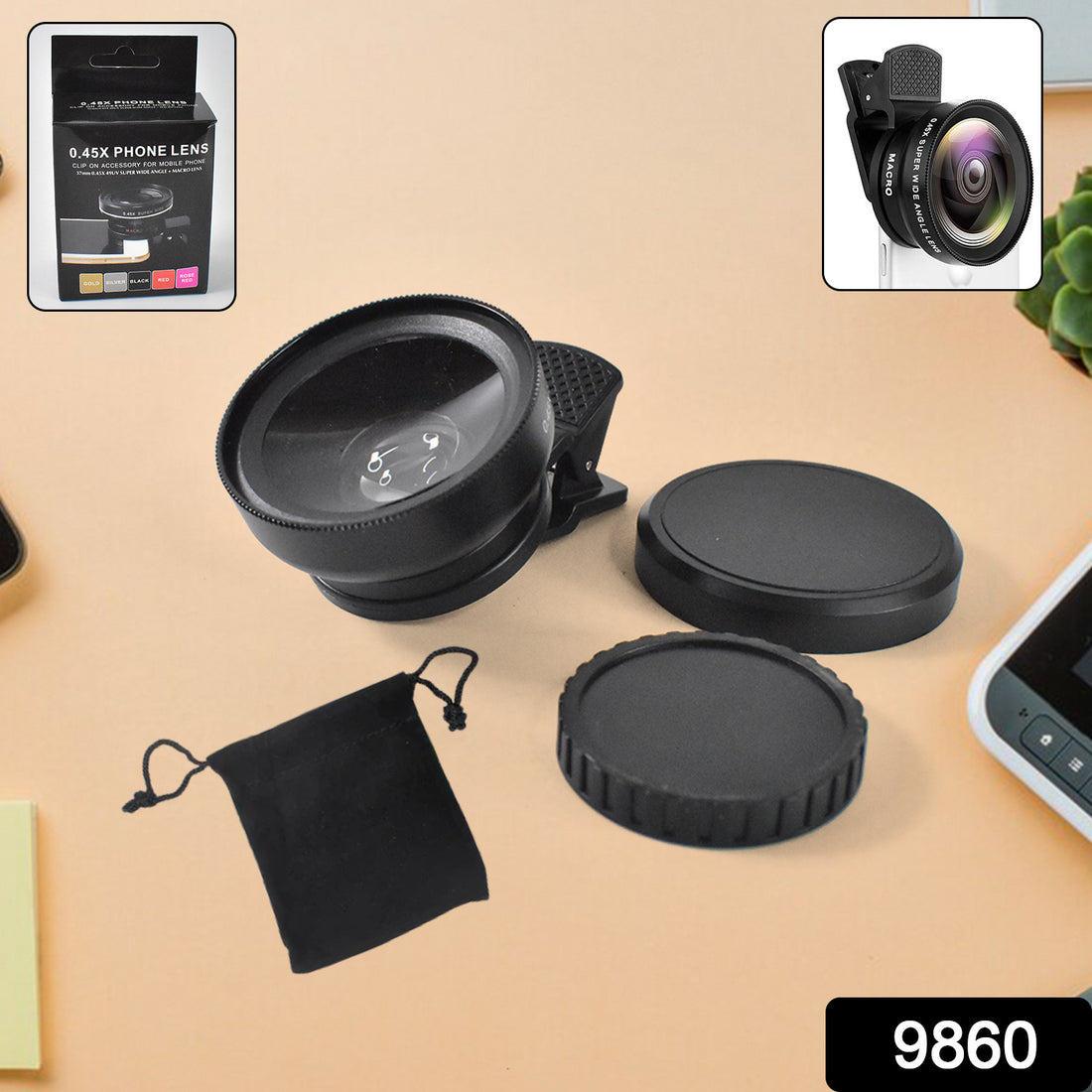 0.45x Camera Lens External Phone Lens Phone Camera Lens (With Color Box  1 Pc) - Shop Gharse