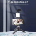 6054 Vlogging Kit For Video Making With Mic Mini Tripod Stand Led Light  Phone Holder Clip For Making Videos - Shop Gharse