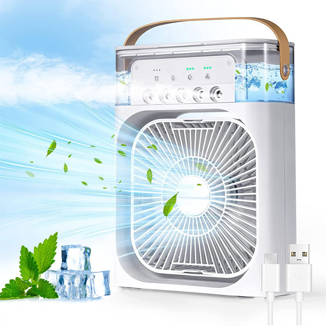 Portable Air Conditioner Fan 7 Color Changing Light (Big  1 Pc) - Shop Gharse