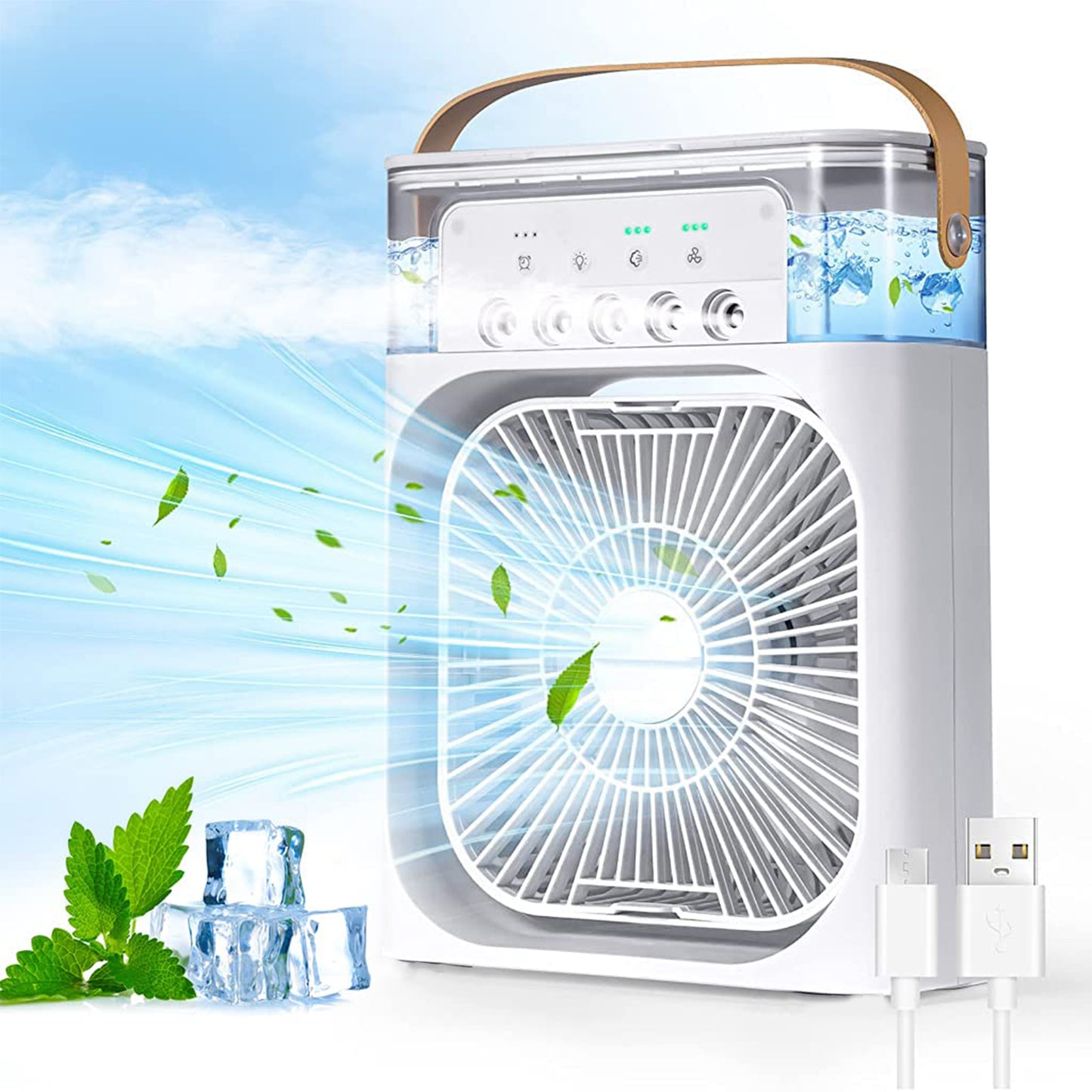 Portable Air Conditioner Fan 7 Color Changing Light (Big  1 Pc) - Shop Gharse