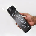 Plastic Black Motivational Water Bottle With Straw (900 Ml) - Shop Gharse