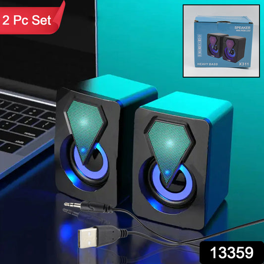 Rgb Desktop Speakers Plug And Play Usb Powered Speaker (2 Pc Set) - Shop Gharse