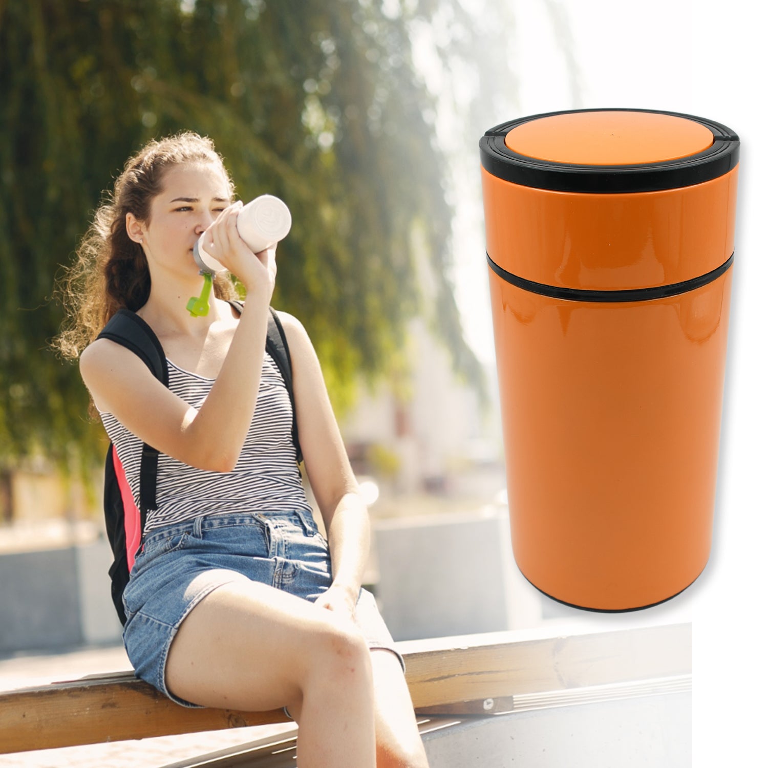 12771 Stainless Steel Water Bottle With Foldable Spoon  Handle Easy To Carry Leak Proof Rust Proof Hot  Cold Drinks Gym Sipper Bpa Free Food Grade Quality Steel Fridge Bottle For Office  Gym  School (1000 Ml) - Shop Gharse