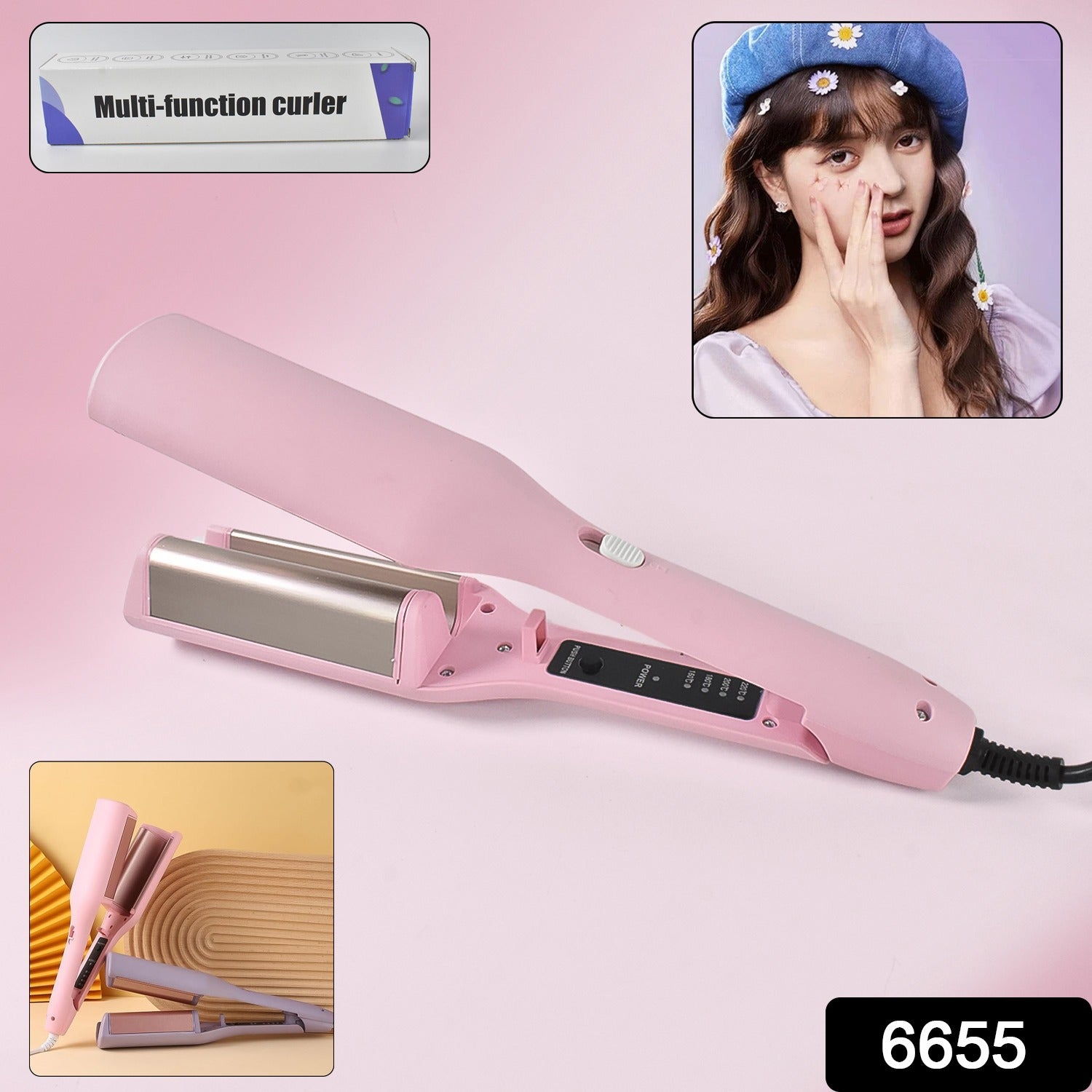 Multi Function Curler Wave Iron Curling Iron With Adjustable Temperature (1 Pc) - Shop Gharse