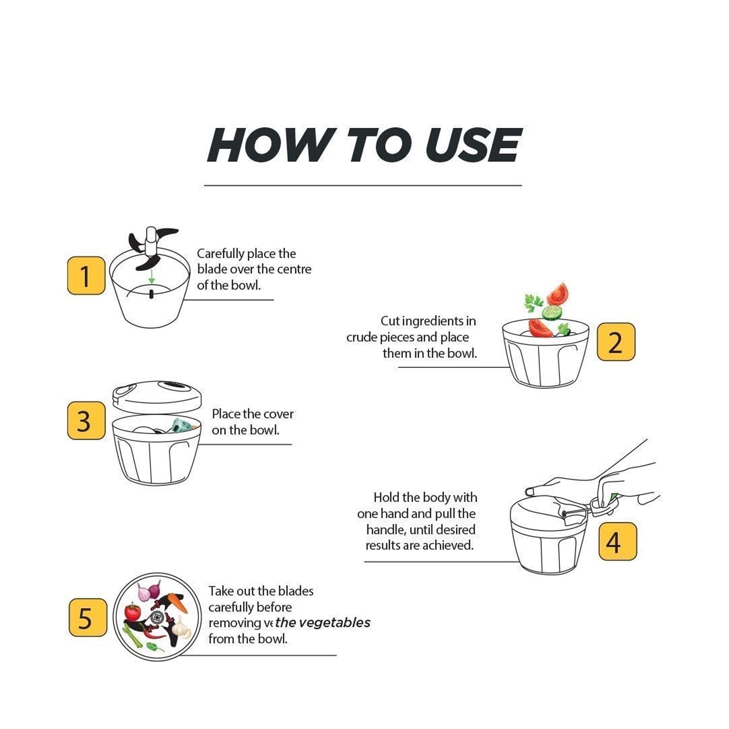 0065b Manual Stainless Steel Compact Extra Sharp Hand Held Vegetable Chopperslicer With 5 Blades (750 Ml) - Shop Gharse