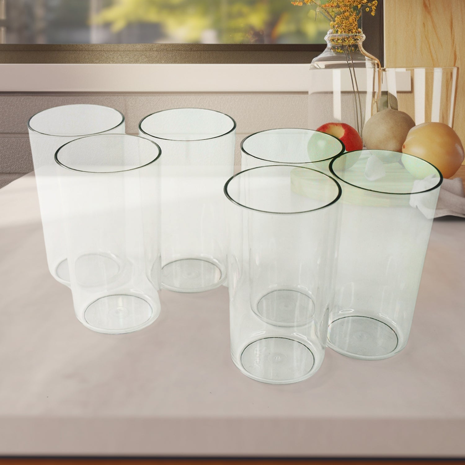 Apex Clear Plastic Tumbler  Glass Set  6-piece Unbreakable - Shop Gharse